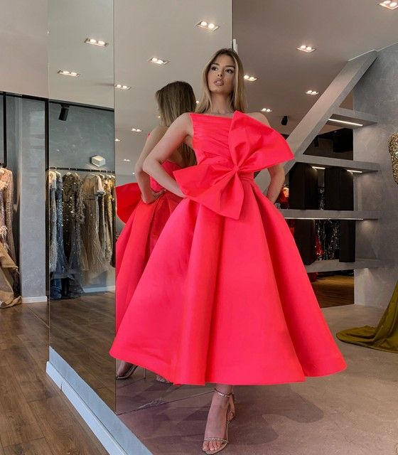 big bow style evening dress for women elegant and gorgeous party dress fg5706