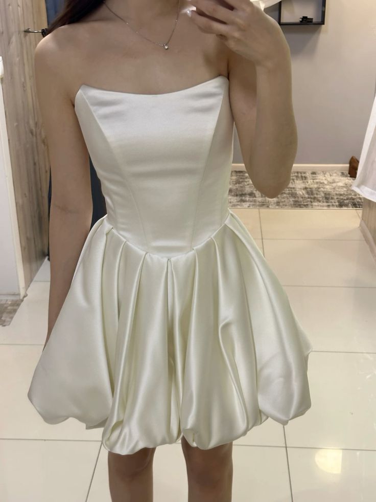 A Line Strapless Short Evening Dress Homecoming Dress Short Party Dress fg7760