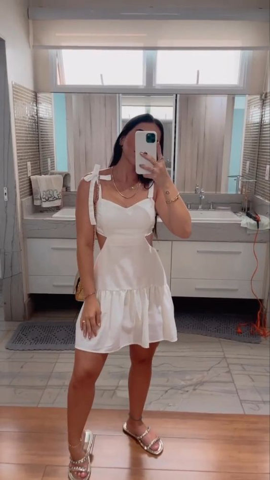 A-line White Short Homecoming Dresses Party Dress fg5953