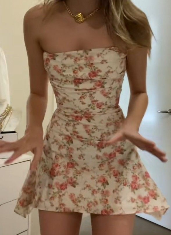 New Arrival Strapless Floral Print Homecoming Dress Party Dress fg7556