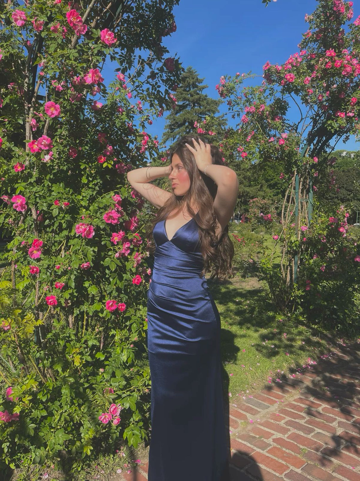 Navy blue long evening dress formal dress party dress prom dress graduaiton dresses S6981