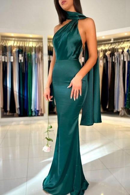Elegant Halter Sleeveless Mermaid Floor Length Prom Dress fg6552
