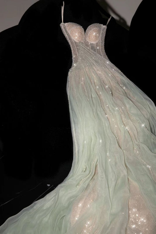 Tulle Sequin Shinny Prom Party Dress Formal Evening Dress S7180