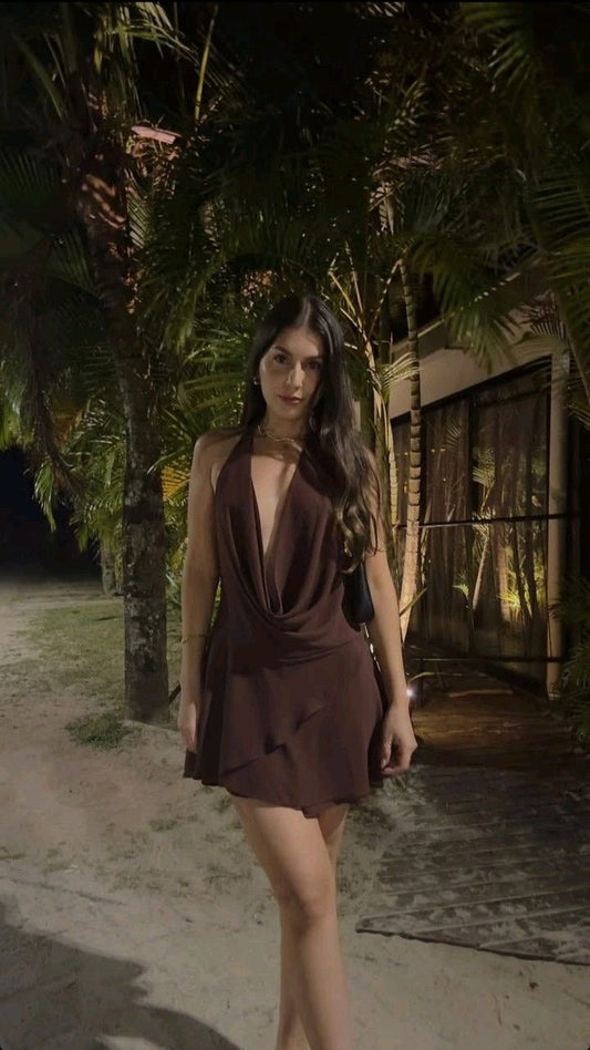 Brown Short Evening Dress Cocktail Dresses Short Party Dress fg7819