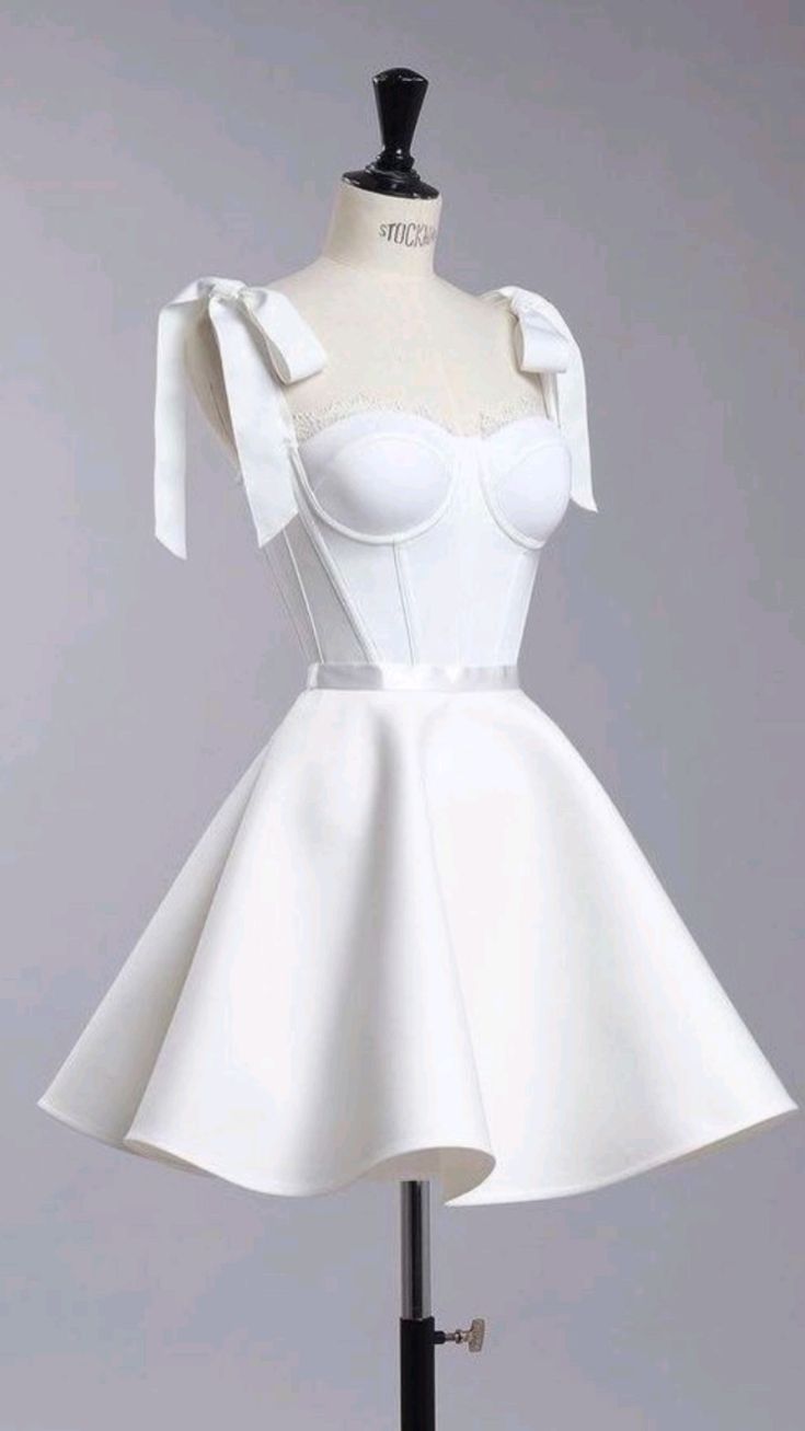 chic a line white straps homecoming dress 16th birthday outfits S5340