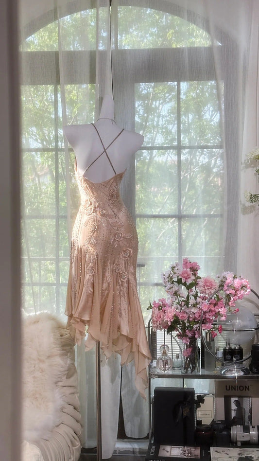 Stunning Homecoming Dress Spaghetti Strap Beading Tulle Dress Back to School Outfits Party Dress D6415