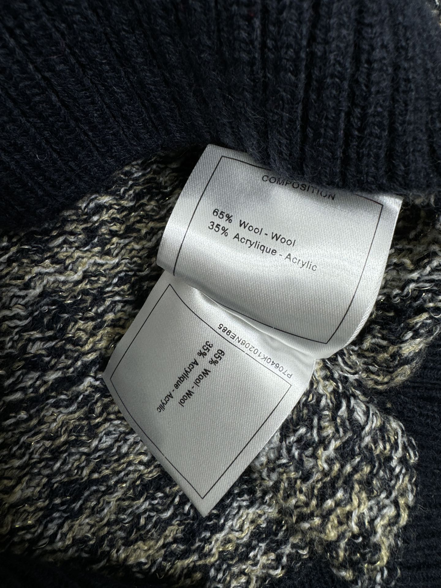 CC 25 Contrast Color Sweater 5 Brooch Gray Wool 305409