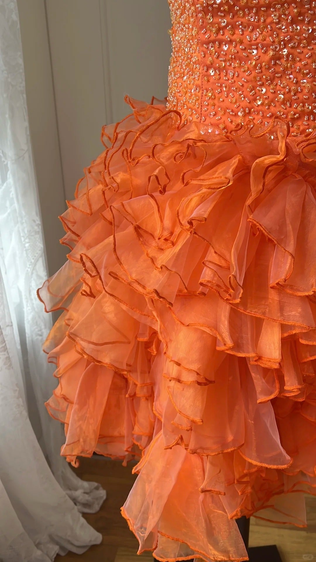 Pretty Homecoming Dress Strapless Tulle Cascade Beaded Back to School Outfits Party Dress D6457