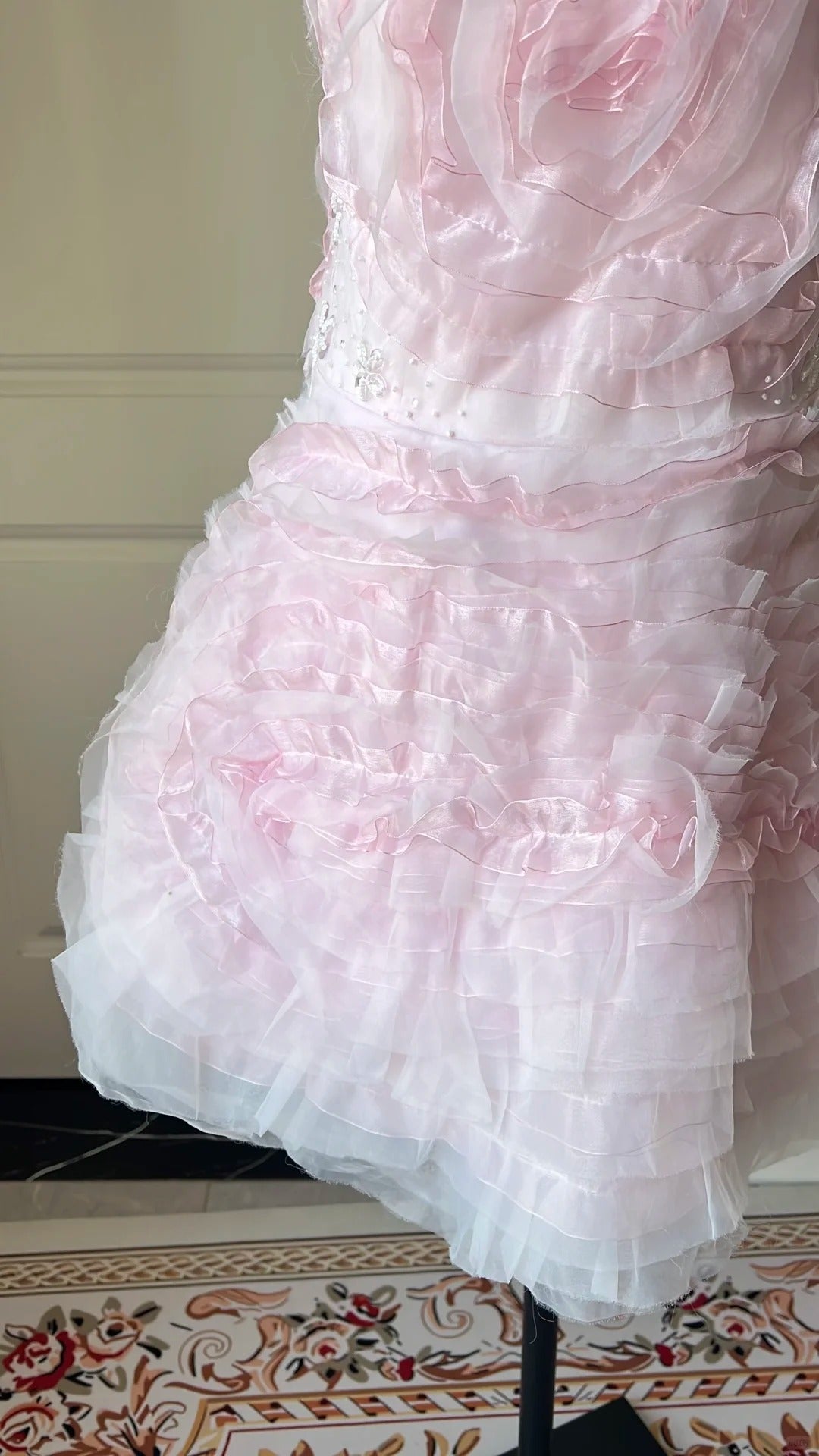 New Homecoming Dress Strapless Cascade Back to School Outfits Party Dress D6473