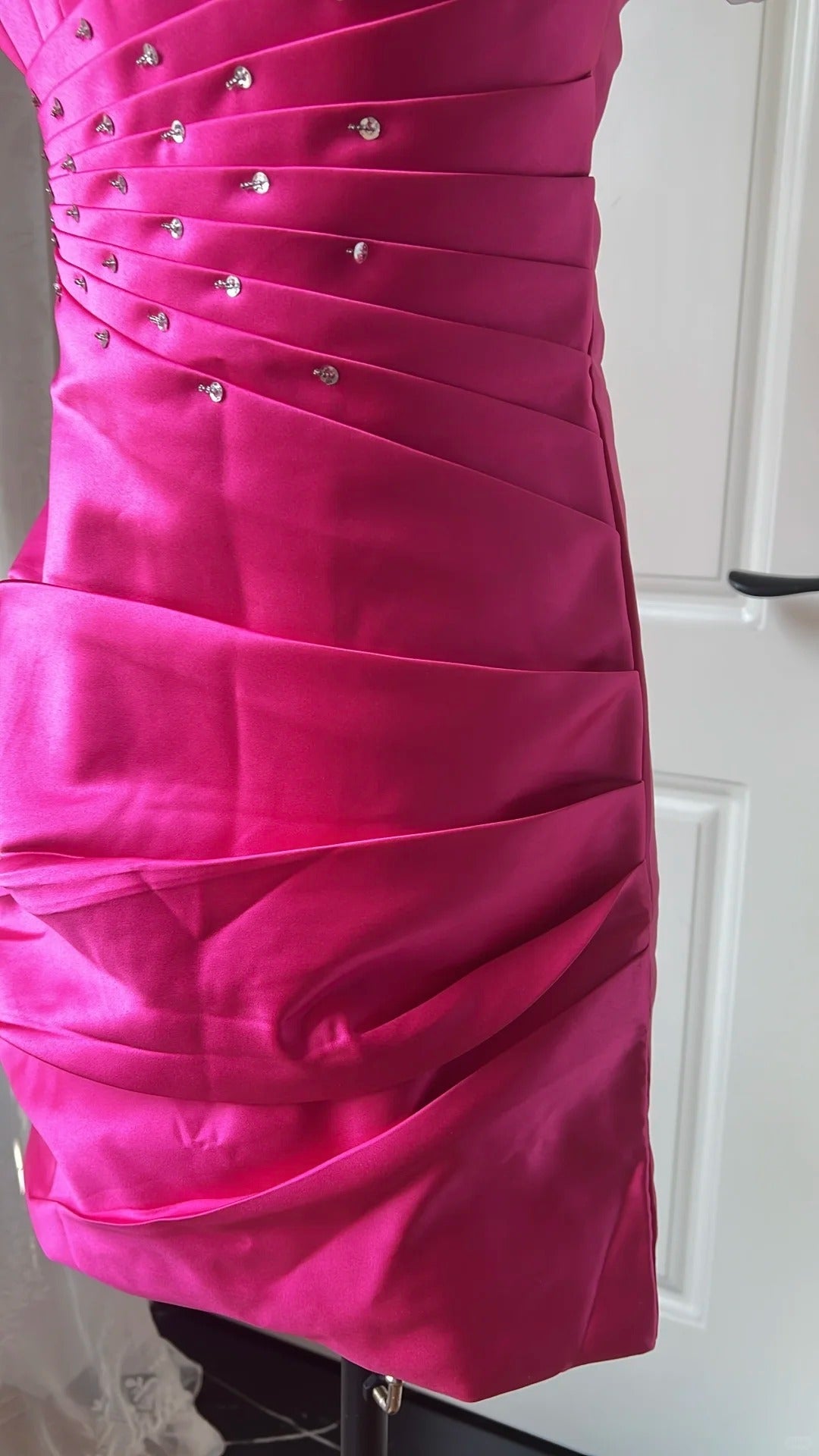 New Homecoming Dress Symmetric Pleated Sequins Back to School Outfits Party Dress D6470