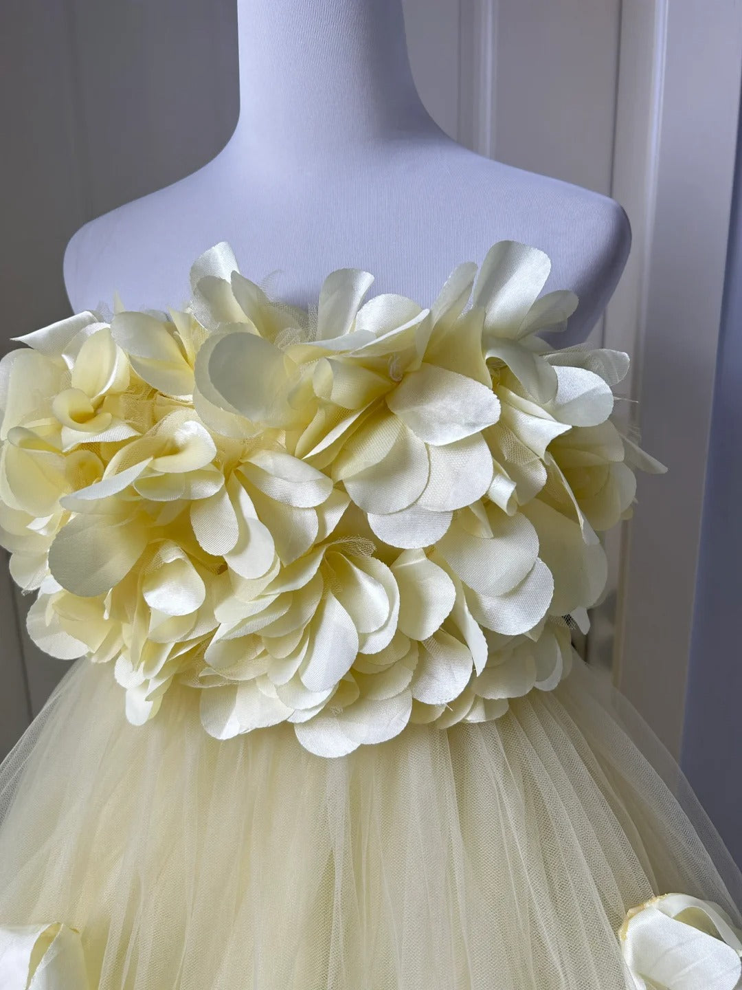 New Homecoming Dress Strapless Tulle Flower Hi-Lo Back to School Outfits Party Dress D6487