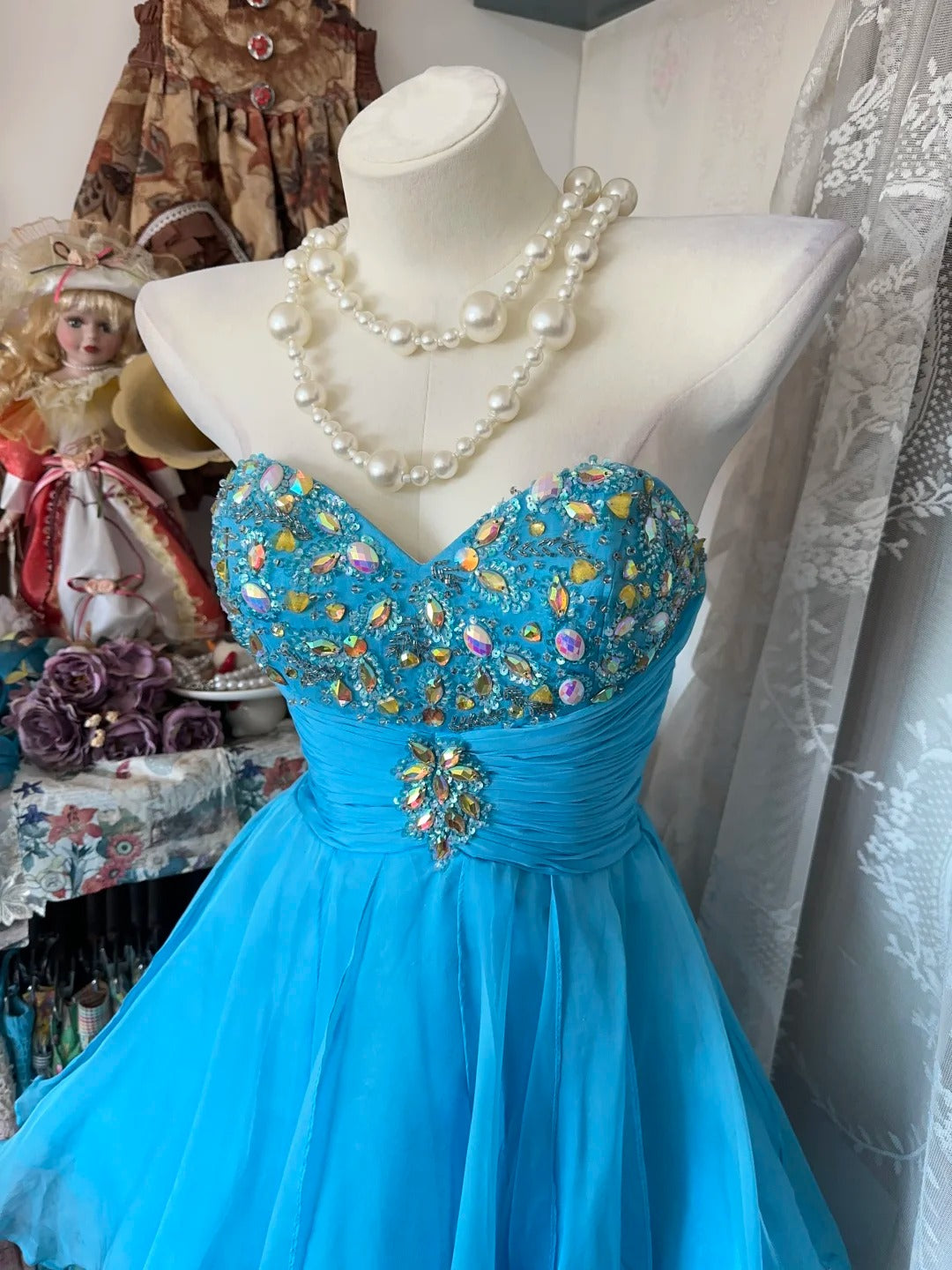 Charming Homecoming Dress Sweetheart Hi-Lo Rinestone Pleated Prom Dress Back to School Outfits Party Dress D6190