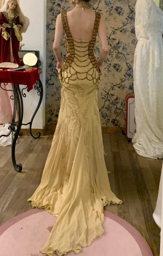 Gorgeous Prom Dress V-neck Mermaid Gala Dress Birthday Party Dress Evening Dress D4578