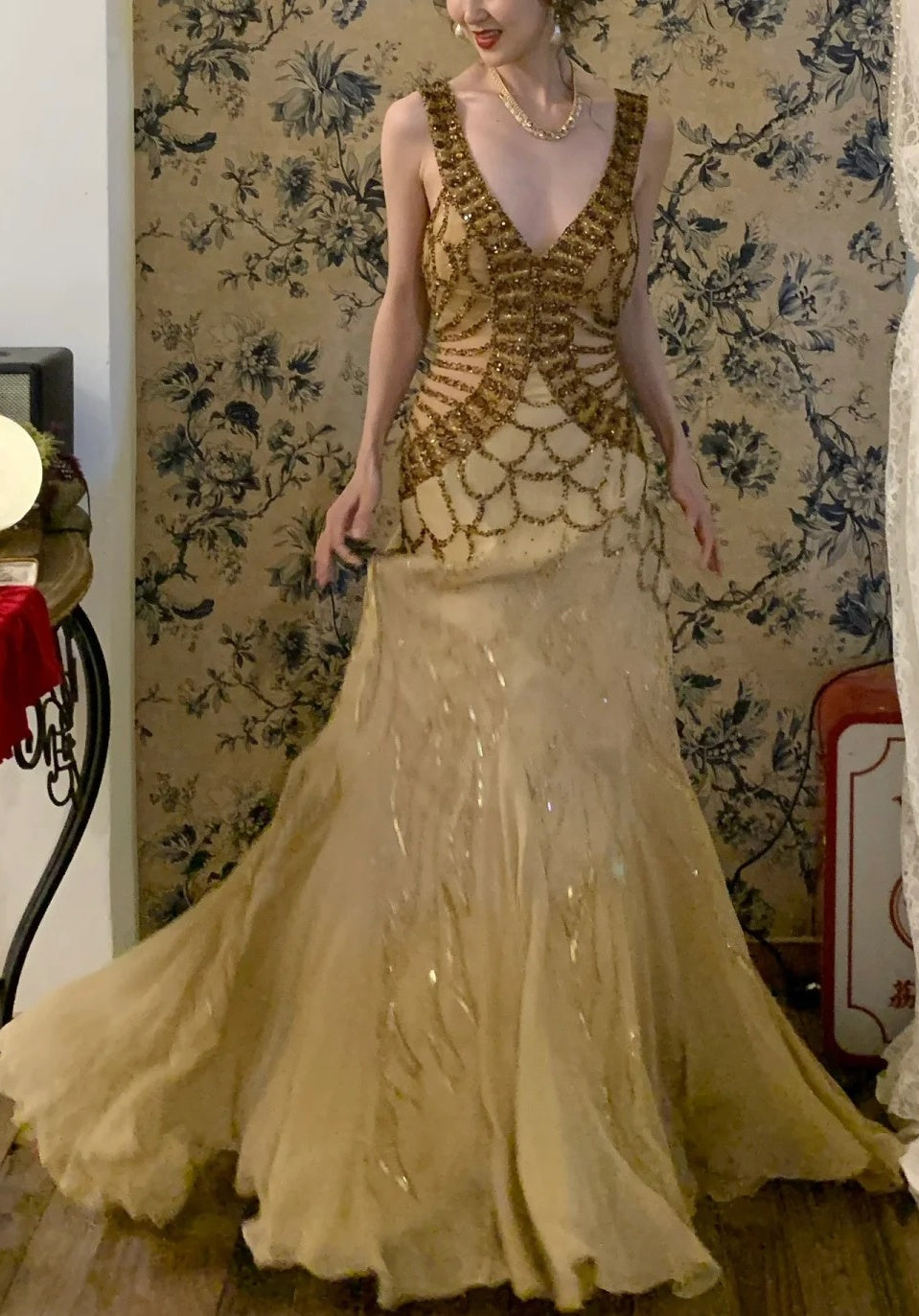Gorgeous Prom Dress V-neck Mermaid Gala Dress Birthday Party Dress Evening Dress D4578