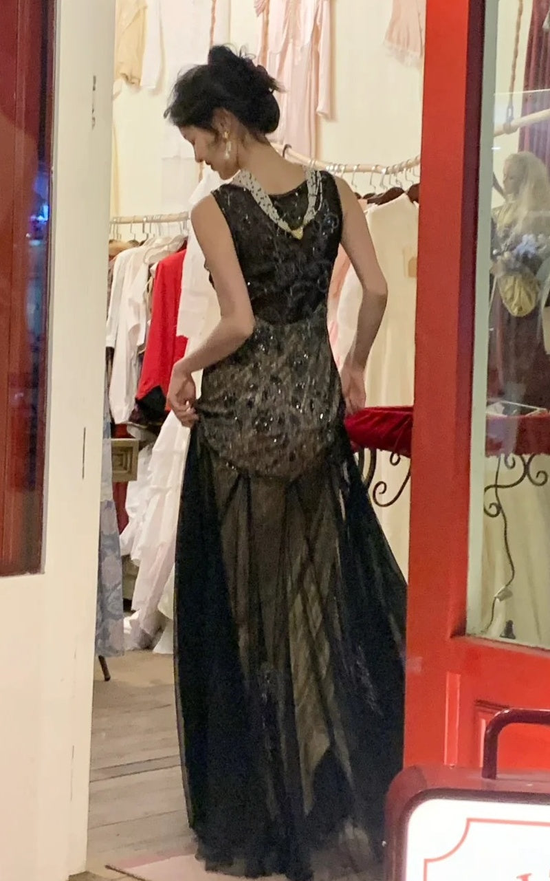 Vintage Prom Dress A Line V-neck Gala Dress Formal Dress Evening Dress D4582