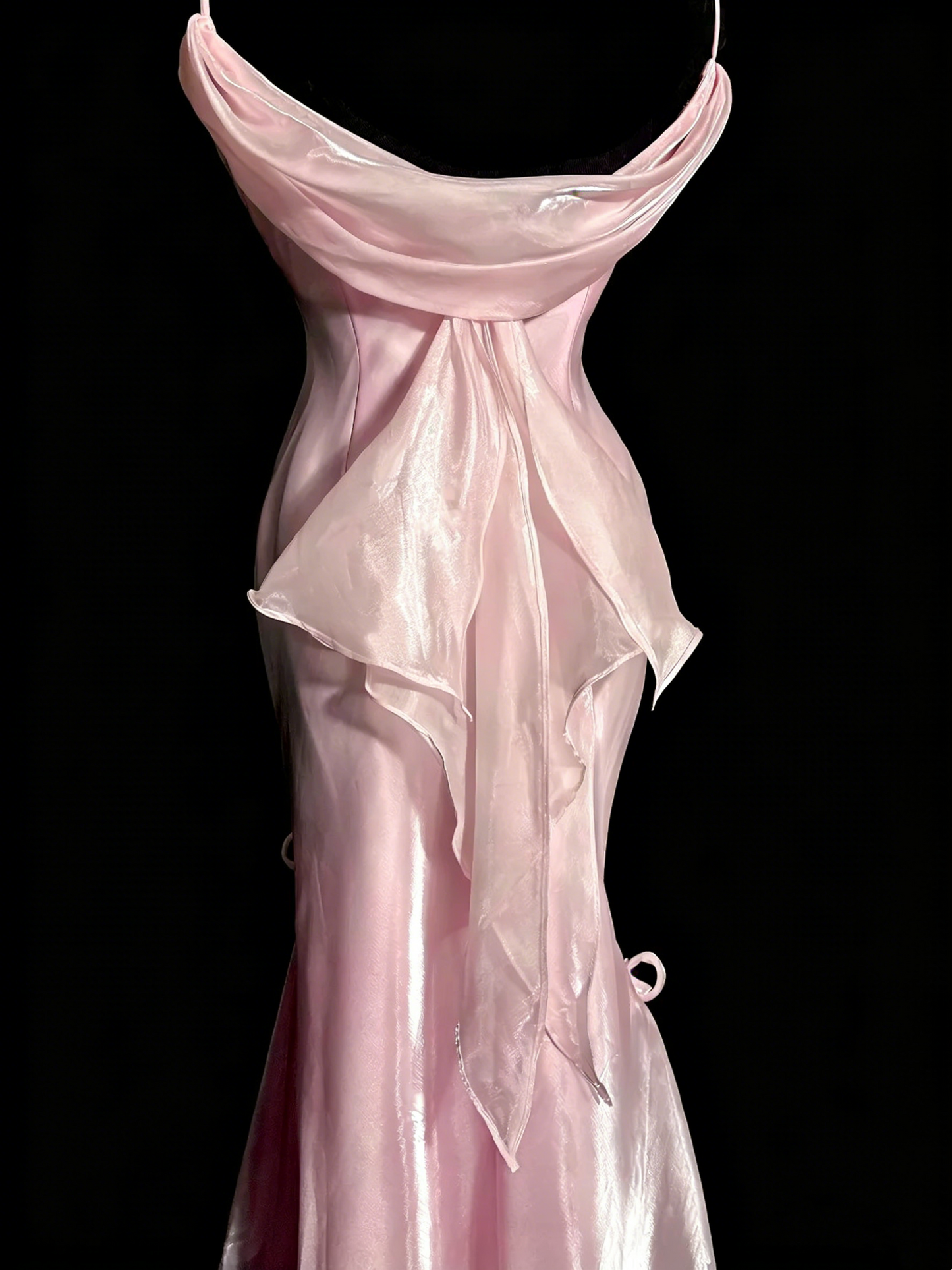 Sweet Prom Dress Light Pink Spaghetti Straps Mermaid Formal Dress Evening Dresses Birthday Party Dress D4671