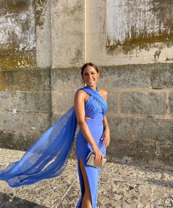 Blue prom dress Evening Gown Long Prom Dresses