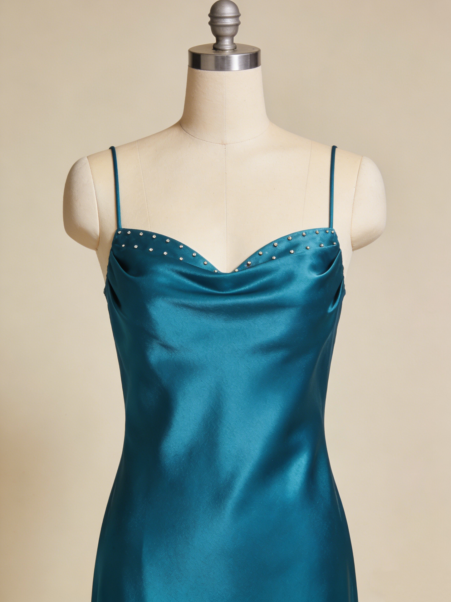 Pretty Prom Dress Satin Spaghetti Straps Ruffle Gala Dress Evening Gown Cocktail Outfits D4866