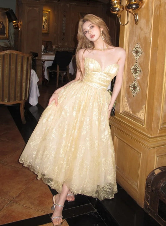 Shiny Prom Dress Sweetheart Tulle Pleated Birthday Party Outfits Gala Gown Evening Dress D4895