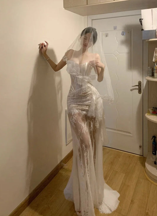 Elegant Prom Dress Sweetheart Pleated Wedding Dress Gala Gown Evening Dresses D4945