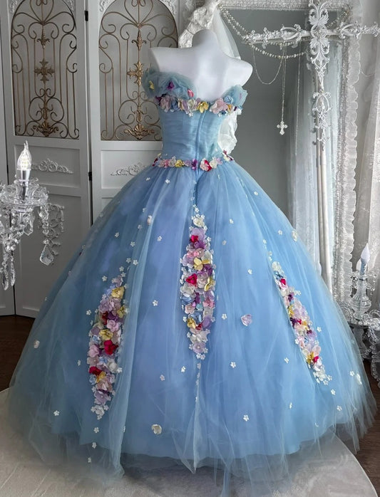 Stunning Ball Gown Off Shoulder Pleated Tulle Evening Gala Gown Prom Dresses Sweet 16th Dress D4974