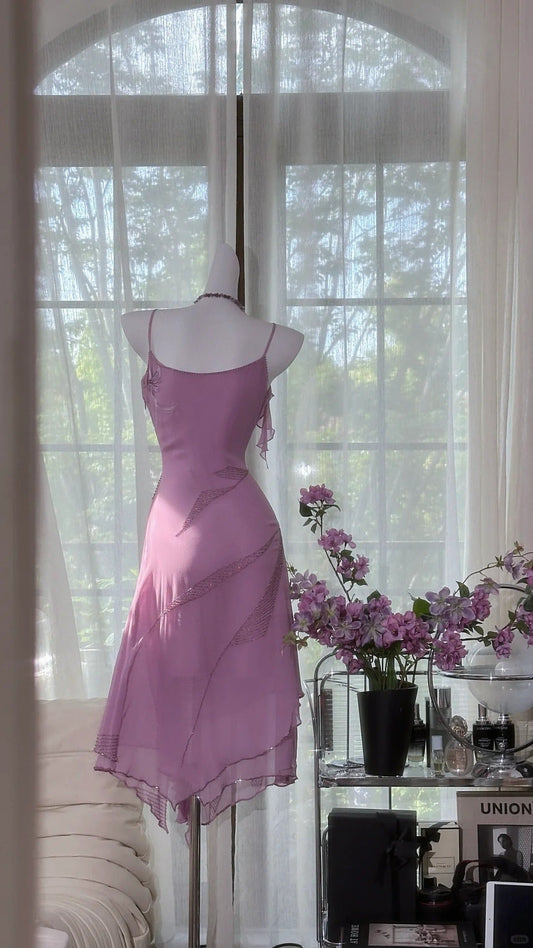 Charming Homecoming Dress Spaghetti Strap Beading Dress Back to School Outfits Party Dress D6413