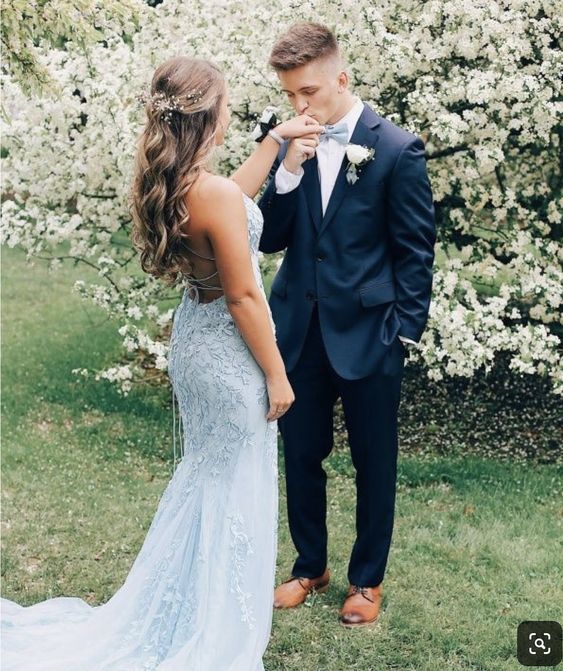 Blue Mermaid Dress Long Prom Dresses Evening Gowns Formal Dress S2361