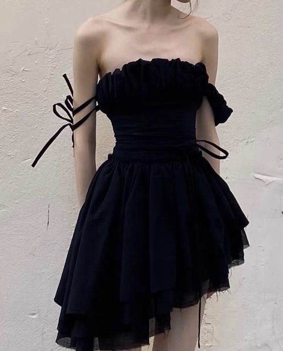 Black Mini Party Dress,Cocktail Dresses fg2989