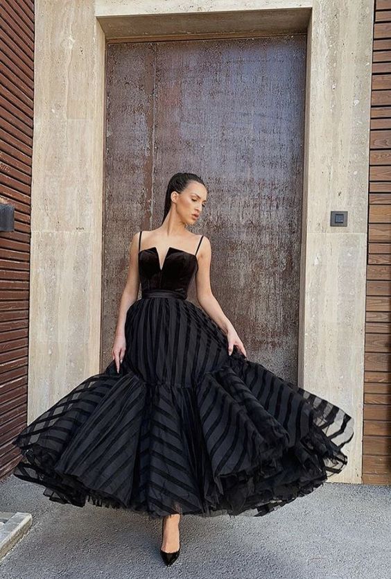 black evening dress Sexy Prom Dress fg2876