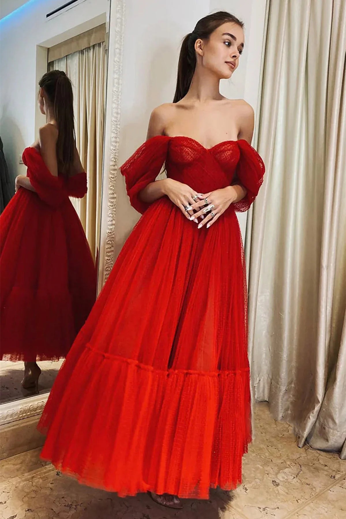 Red Party Prom Dresses Red Evening Dress S2255