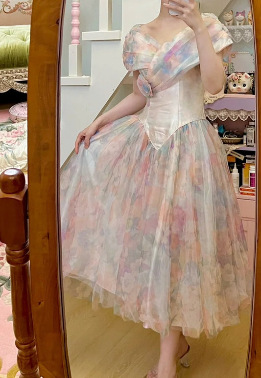 Colorful Prom Dress V-neck Pleated Evening Dress Long Cocktail Outfits Gala Gown D5000