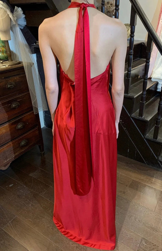 Beauty Prom Dress Satin Halter Gala Gown Evening Dress Graduation Dress D5165