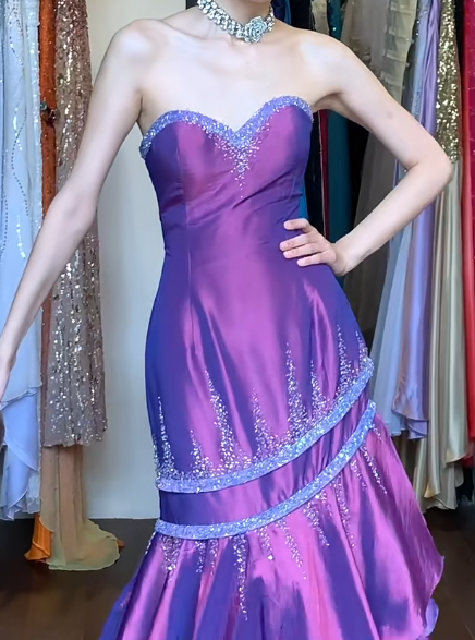Charming Prom Dress Sweetheart Pleated Mermaid Gala Gown Fomal Evening Dress Graduation Dress D5193
