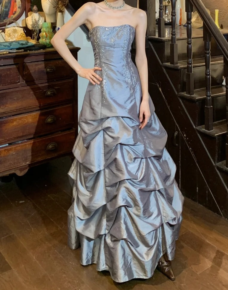 Elegant Prom Dress A Line Strapless Pleated Gala Gown Fomal Evening Dress Graduation Dress D5194