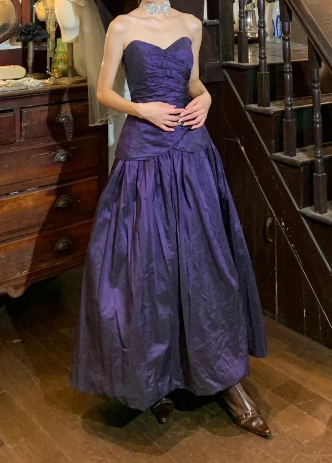 Chic Prom Dress Purple A Line Sweetheart Pleated Gala Gown Formal Evening Dress 18th Graduation Dress D5212