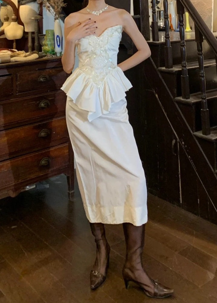 Retro 90s Prom Dress Sweetheart Pleated 2 Pieces Gala Gown Formal Evening Dress 18th Birthday Party Dress D5235