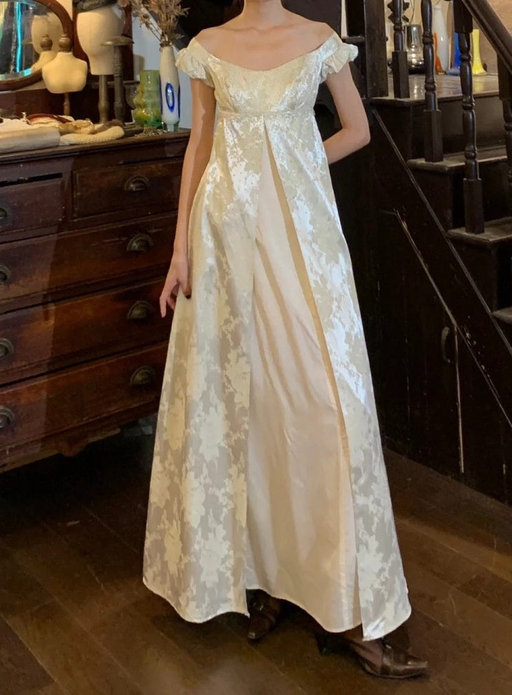 Retro 90s Prom Dress A Line Off Shoulder Imperial Dress Gala Gown Formal Evening Dress 18th Birthday Party Dress D5237