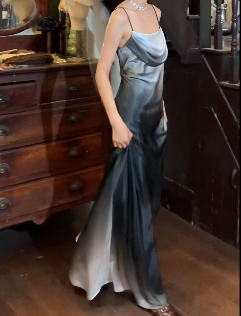 Charming Prom Dress Ombre Spaghetti Straps Gala Gown Evening Dress D5270