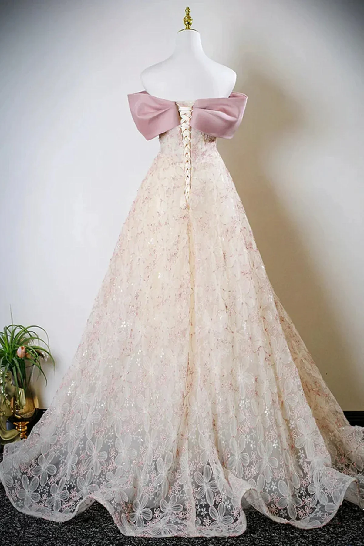 Floral Lace Sweetheart Prom Dress Party Dress, A-line Fairytale Flowers Prom Dress fg8743