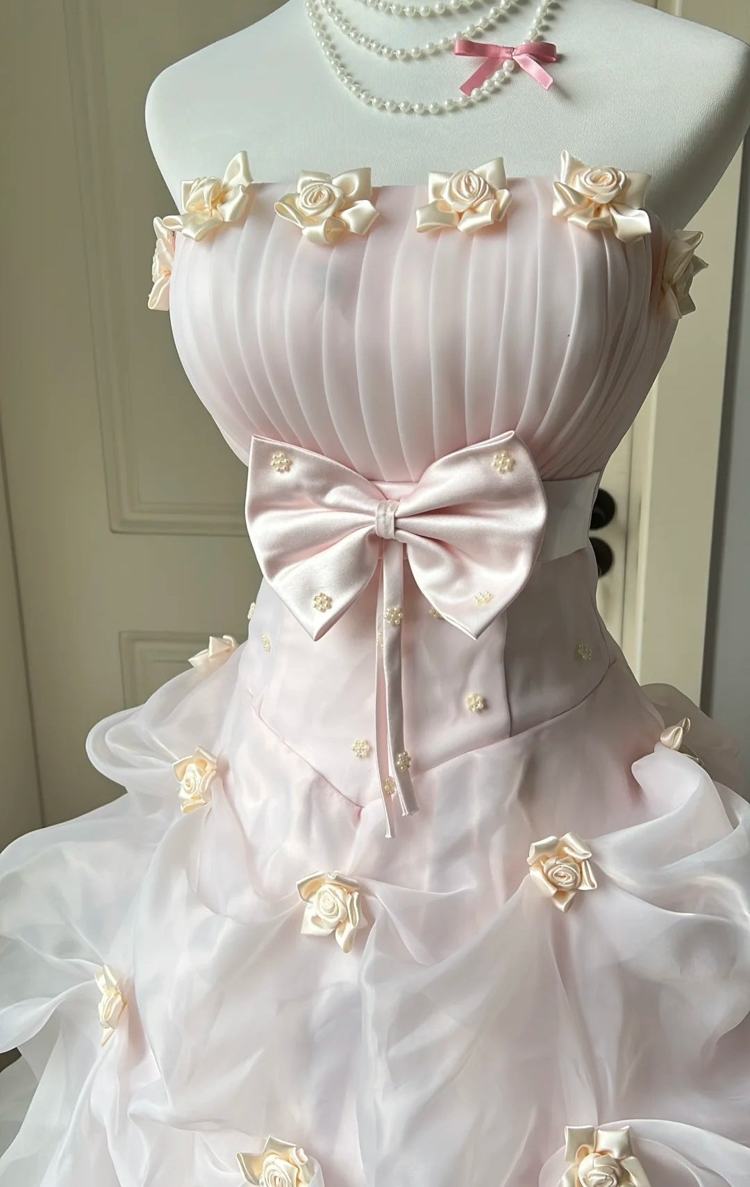 Stunning Prom Dress Light Pink Strapless Pleated Gala Dress Evening Dress 18th Birthday Gown D5351