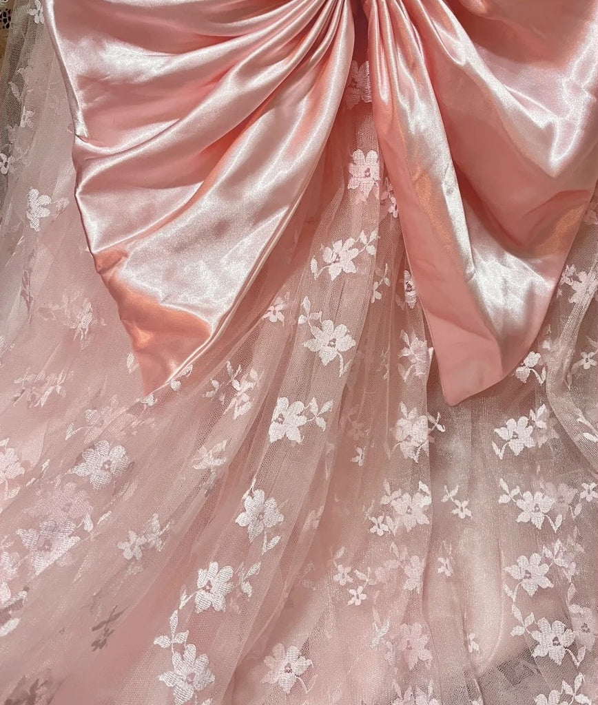 Beauty Prom Dress A Line Pink Square Neck Gala Dress Evening Dress 18th Birthday Gown D5359