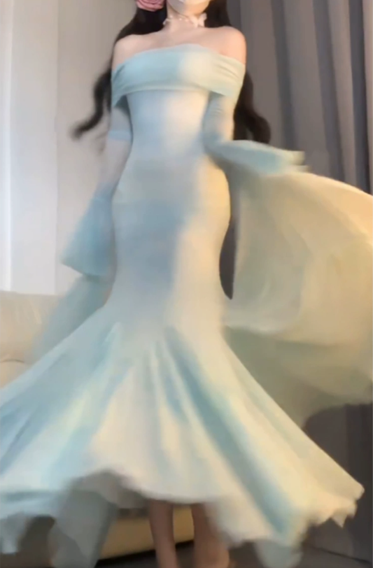 popular beautiful dress off shoulder mermaid dress S5740