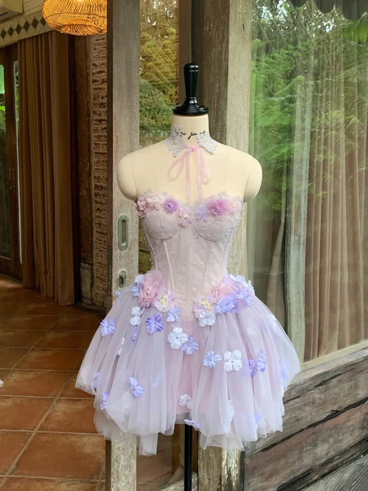 New Arrival Homecoming Dress Sweetheart Pleated Tulle Short Prom Dress Back to School Outfits Graduation Dress D5363