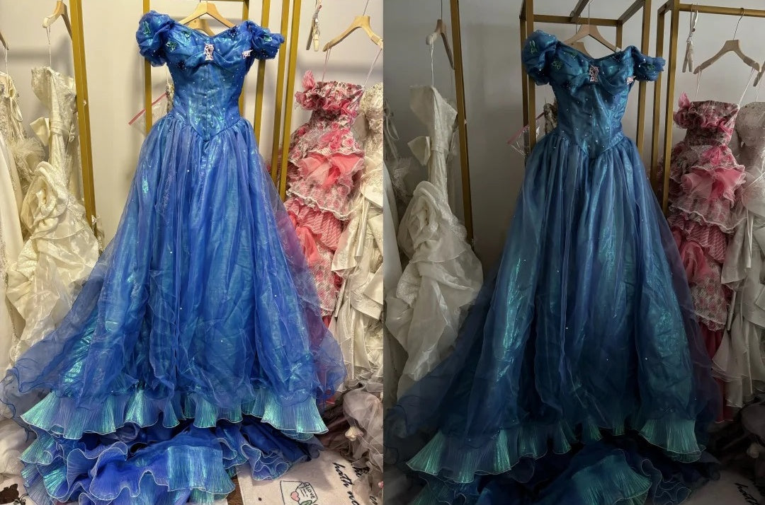 Stunning Ball Gown Off Shoulder Pleated Tiered Evening Dress Sweet 16th Dress Birthday Prom Gown D5376