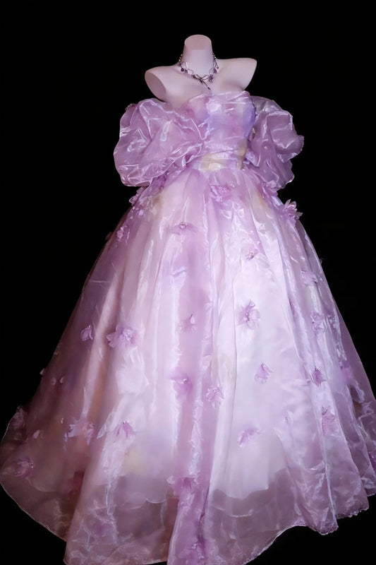 Chic Ball Gown Strapless Tulle Evening Dress Quniceanera Dress Birthday Prom Gown D5407