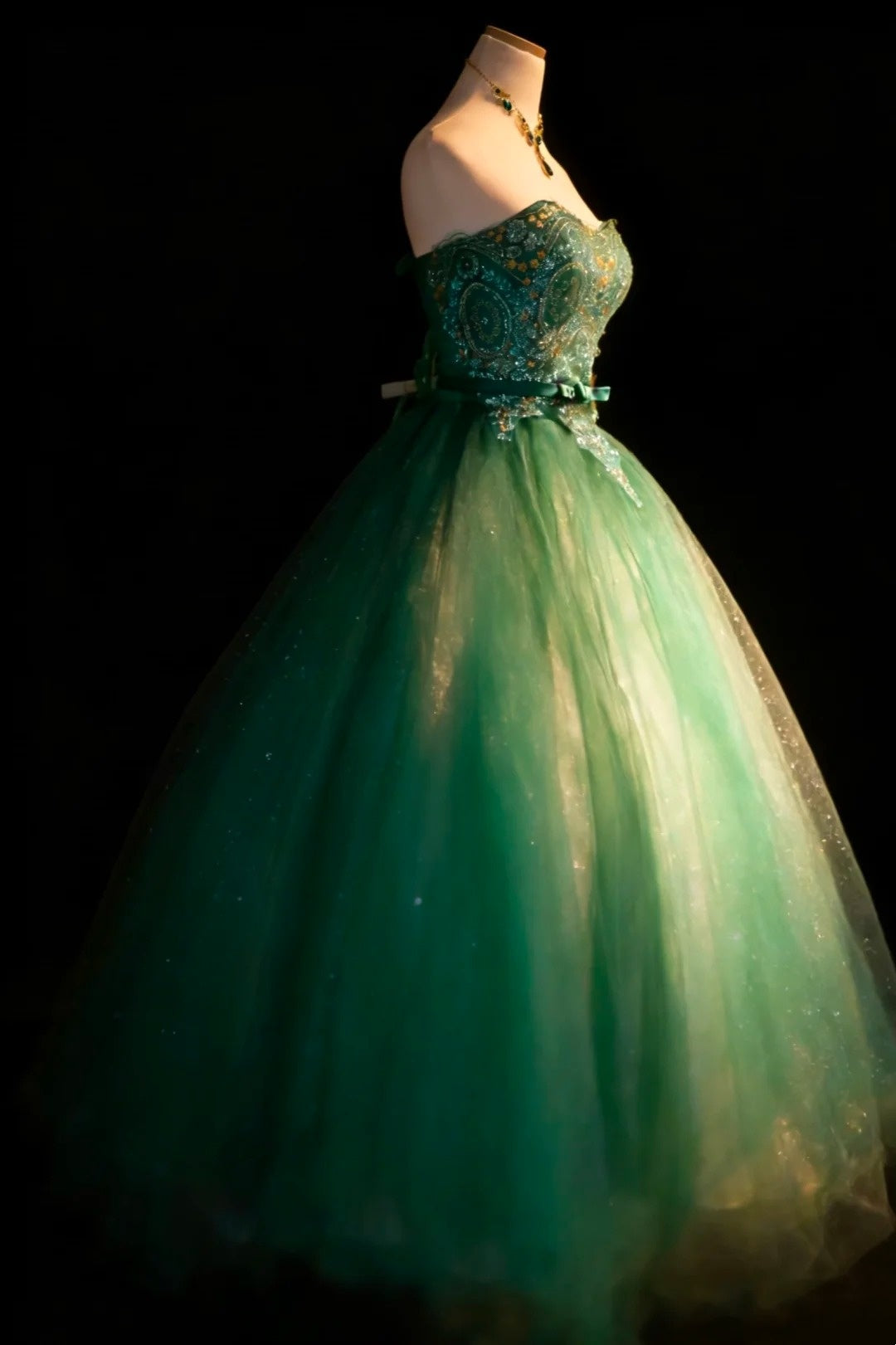 Gorgeous Ball Gown Strapsless Tulle Evening Dress Quinceanera Dress Birthday Prom Gown D5418