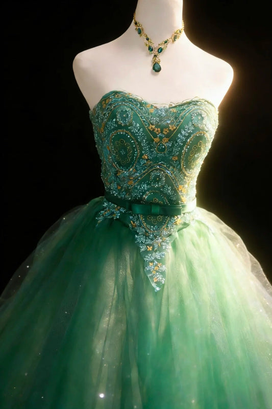 Gorgeous Ball Gown Strapsless Tulle Evening Dress Quinceanera Dress Birthday Prom Gown D5418