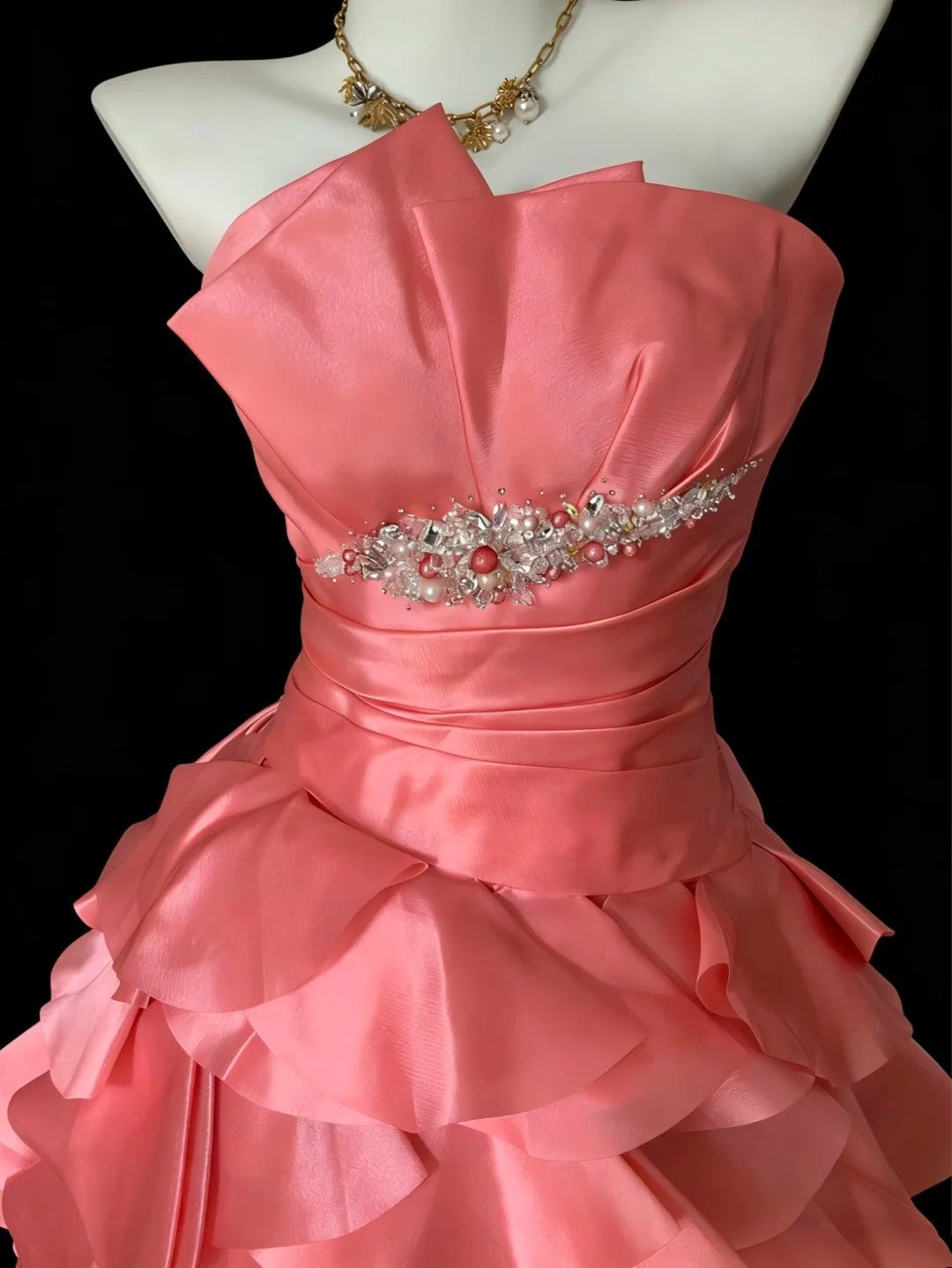 Stunning Prom Dress Strapless Pleated Tulle Gala Dress Evening Dress Formal Gown D5420