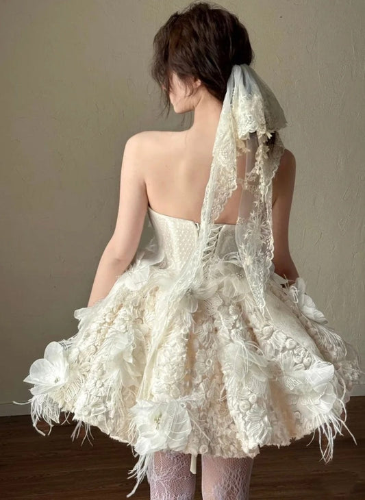 Stunning Homecoming Dress Strapless Short Prom Dress Back to School Outfits Party Dress D5440