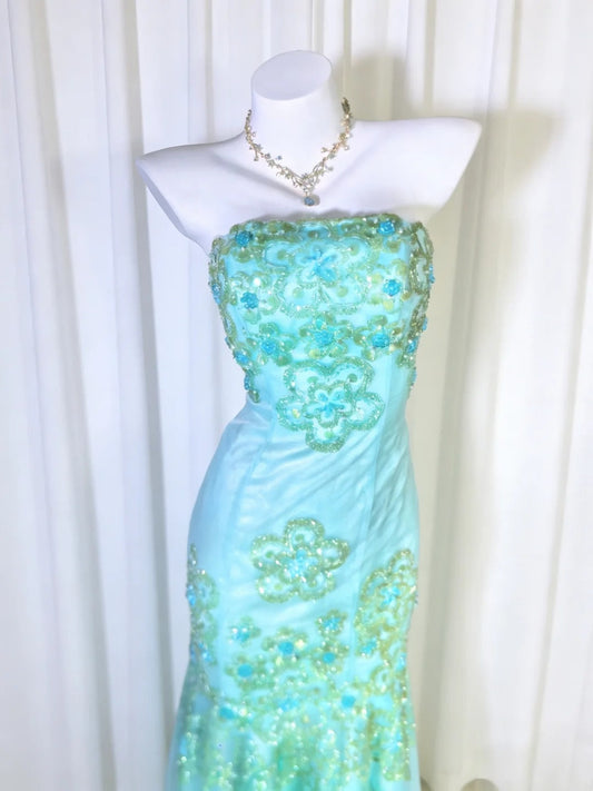 Gorgeous Prom Dress Strapless Pleated Mermaid Gala Dress Evening Dress Formal Gown D5460